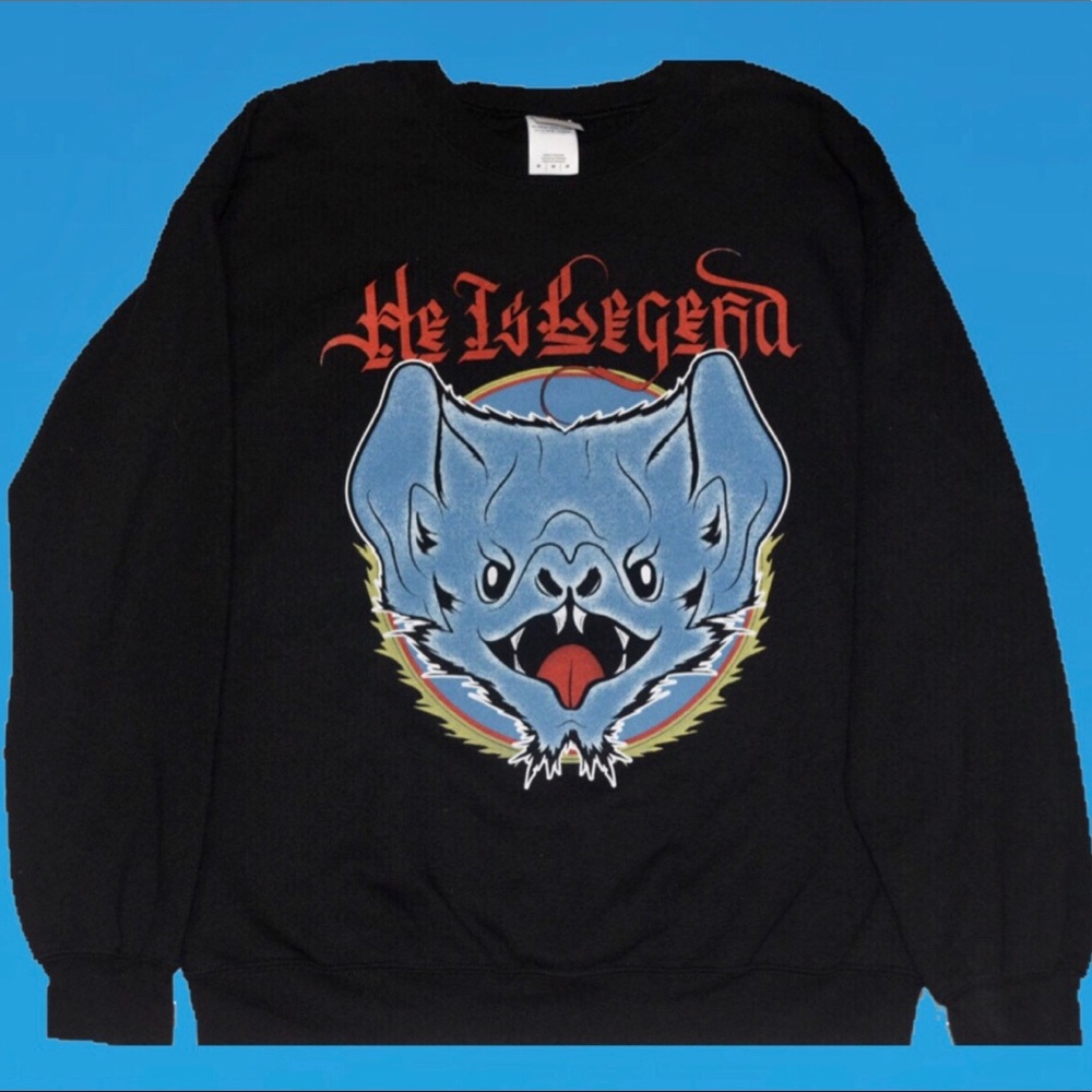 Black Graphic Sweatshirt “ HE IS LEGEND “